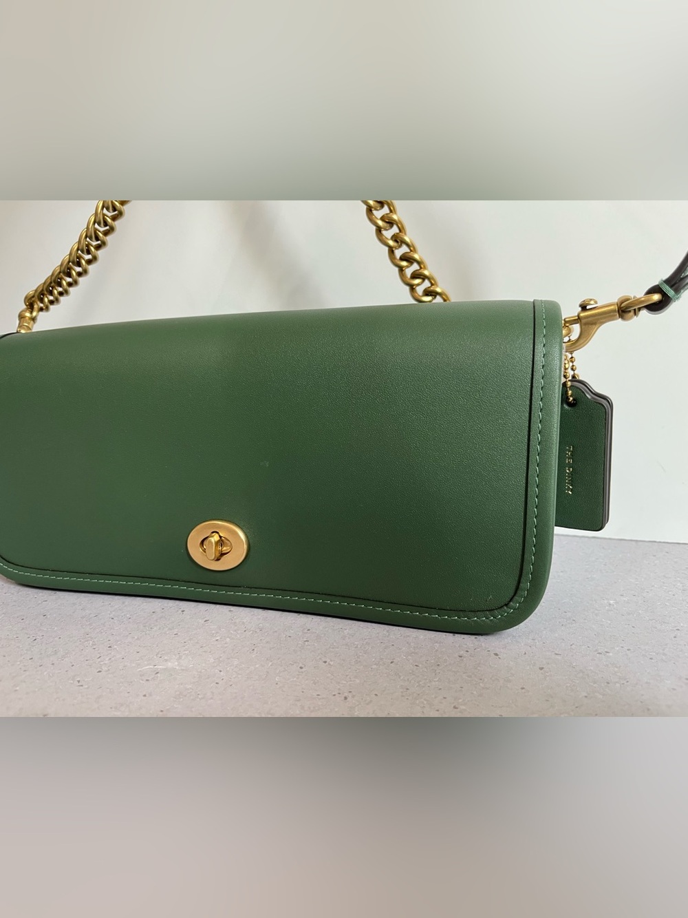 NWT Coach The Dinky Shoulder Bag Gold Chain/Hunter Green Leather LIMITED CW641 - Picture 11 of 13